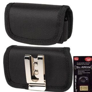 Samsung Galaxy S2 Canvas Horizontal Heavy Duty Case with Metal Clip and Velcro Closure Big Enough to Fit the Otterbox Commuter or Defender Case on your phone. Comes with Antenna booster.: Cell Phones & Accessories