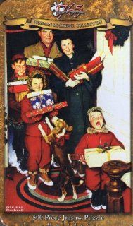 Norman Rockwell: Merry Christmas Grandma, We Came In Our New Plymouth   500Pc Jigsaw Puzzle In A Tin By Serendipity: Toys & Games