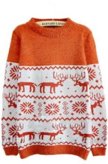 Pink Queen Men/Women Round Neck Knitted Snowflake Reindeer Ugly Christmas Sweater at  Womens Clothing store