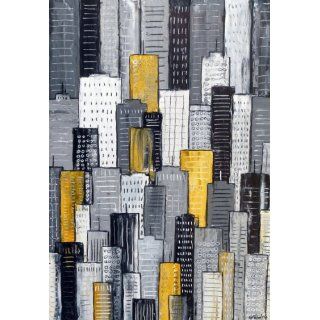 Art: City in Yellow & Gray : Painting : Simon Fairless
