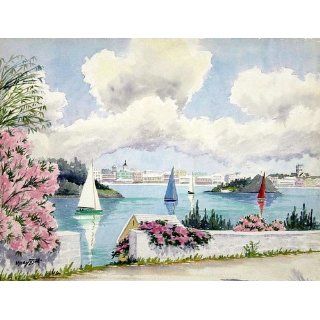 Art: Hamilton, Bermuda, Great Sound View : Watercolor : 1916 2012 Mary Zuill