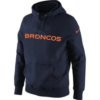 Nike Denver Broncos Navy Blue Wordmark Pullover Hooded Sweatshirt