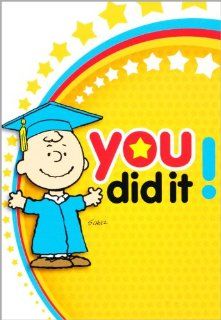 Graduation Greeting Card   Peanuts Charlie Brown You Did It: Health & Personal Care