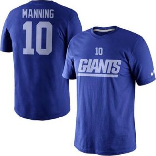 Nike Eli Manning New York Giants Player Name And Number T Shirt   Royal Blue