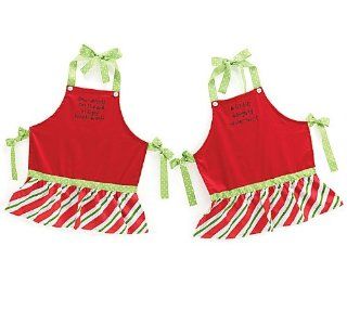 Set of 2 Naughty Christmas/Holiday Kitchen Aprons Each Apron Different Print Adorable Aprons For Chefs  
