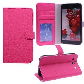Cell Phone Fashion Leather Folio Case & Wallet for LG Optimus G Pro E980   Pink with Abacus24 7 RFID Blocking Sleeve: Cell Phones & Accessories