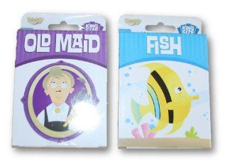 King Size Set of 2 Different Card Games   Old Maid & Go fish: Toys & Games