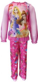 Disney Princesses Ariel, Rapunzel and Belle Toddler Pajama for girls (2T): Clothing