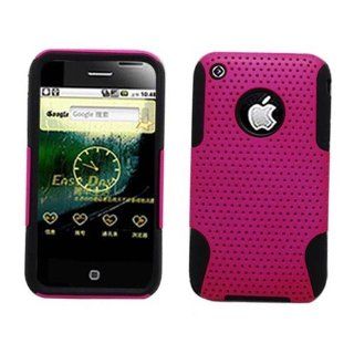 Hard Plastic Snap on Cover Fits Apple iPhone 3G 3GS Hybrid Case Black TPU + Hot Pink NT AT&T (does NOT fit Apple iPhone or iPhone 4/4S or iPhone 5/5S/5C) Cell Phones & Accessories