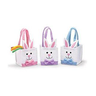 Easter Bunny Felt Bags / Baskets Set of 3 with Pink, Blue, & Purple  Holiday Gift: Kitchen & Dining