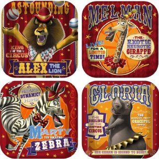 Toy / Game Eight Pieces Madagascar 3 Square Dessert Plates Kids Birthday Party Accessory (7.5 x 7.5 x 0.8"): Toys & Games