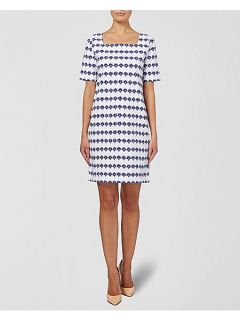 Boutique by Jaeger Stripe Flower Breton Dress Blue