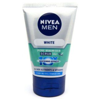 Nivea Men Face Wash Scrub 10 X Whitening Effect Acne Oil Control 50g.: Beauty