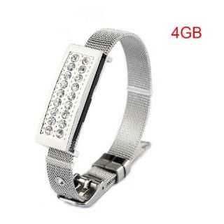 ZPS 4GB USB 2.0 Enough Lady Bracelet Design Rhinestone Watchband Flash: Computers & Accessories