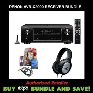 Denon AVR X2000 In command 7.1 Channel 4K Ultra HD Networking Home Theater Receiver with AirPlay, Plus Monster Dual HDMI Performance Kit and Sennheiser Stereo Headphones: Electronics