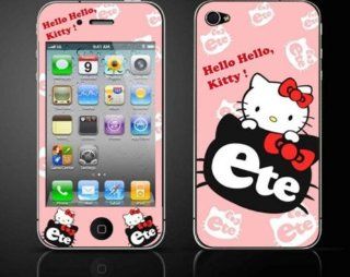 ETC Hello Kitty Iphone 4 or 4s LCD Color Film Screen Protector Sticker Case: Cell Phones & Accessories