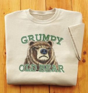 Grumpy Old Grizzly Bear Tee Shirt at  Mens Clothing store: Fashion T Shirts