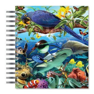 ECOeverywhere Saltwater Medley Picture Photo Album, 18 Pages, Holds 72 Photos, 7.75 x 8.75 Inches, Multicolored (PA12222) : Wirebound Notebooks : Office Products