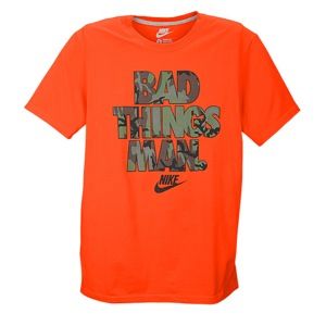 Nike Bad Things Camo T Shirt   Mens   Casual   Clothing   Team Orange/Dk Grey Heather