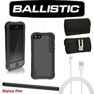 Ballistic Every1 Drop Protection Case Charcoal Gray M305 for iPhone 5 Bundle Pack   4 Items. Comes with Cable Charger, Stylus Pen and Metal Clip Case that fits your phone with the cover on it.: Cell Phones & Accessories