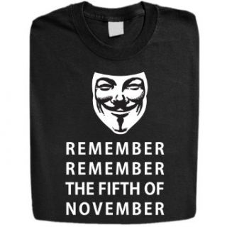 Stabilitees V for Vendetta Remember fifth of November Womens T Shirts, Black, Small