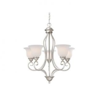 Vaxcel Lighting PA CHU005BN Five Light Up Lighting Chandelier from the Picasso Collection, Brushed Nickel   Chandeliers  