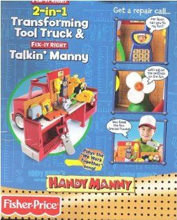 Disney Handy Manny 2 in 1 Transforming Tool Truck and Fix it Right Talkin Manny Toy: Toys & Games