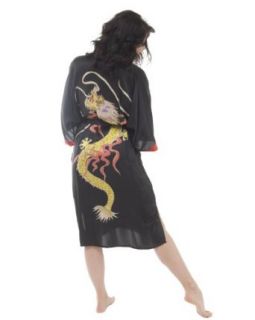 Women's silk short dragon kimono   size: one size at  Womens Clothing store: Fashion T Shirts