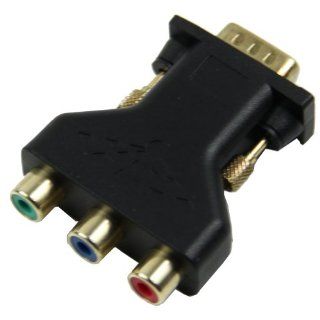 Estone New 15 Pin VGA Male to 3 RCA Female M/F Adapter Connecter Converter Black: Electronics