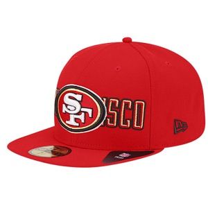 New Era NFL 59Fifty Bevel Pitch Cap   Mens   Football   Accessories   San Francisco 49ers   Black/Scarlet