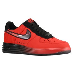 Nike Air Force One Lunar   Mens   Basketball   Shoes   University Red/Challenge Red/Black