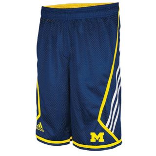 adidas College 3 Stripe Mesh Shorts   Mens   Basketball   Clothing   Michigan Wolverines   Navy/Sun