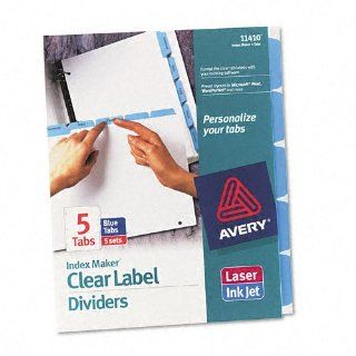 Avery   Index Maker Dividers with Color Tabs, Blue Five Tab, Letter, Five Sets per Pack   Pack of 6 : Binder Index Dividers : Office Products
