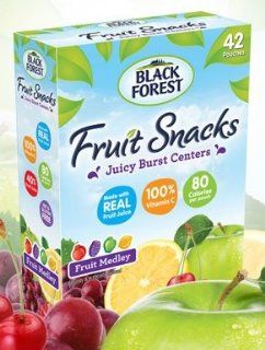 Black Forest Fruit Snacks Juicy Filled Centers 42 pkt box (0.9 oz pouches)(Pack of 2) : Grocery & Gourmet Food