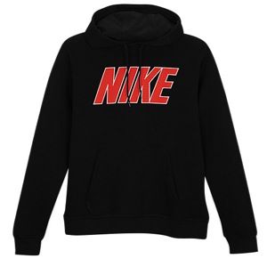 Nike Club Block Mesh PO Hoodie   Mens   Casual   Clothing   Black/Challenge Red