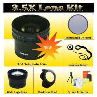 PRO HD 3.5X Telephoto Lens + Wide Angle/Macro Lens + UV Filter + Tuilip Lens Hood + More FOR THE Sony A35, A65, A77 .THIS LENS WILL ATTACH DIRECTLY TO THE FOLLOWING SONY LENSES 16mm, 18 55mm : Digital Camera Accessory Kits : Camera & Photo
