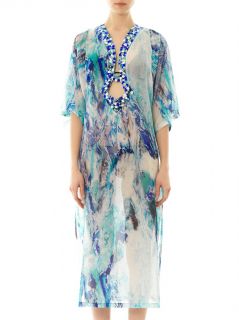 Jodphur sea print embellished kaftan  La Perla  MATCHESFASHI