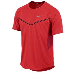 Nike Dri FIT Technical Short Sleeve T Shirt   Mens   Running   Clothing   Light Crimson/Gym Red/Reflective Silver