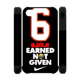 NBA Miami Heat star Lebron James 6 EARNED NOT GIVEN Tshirts Iphone 4/4S Case New style Case Cover Cell Phones & Accessories