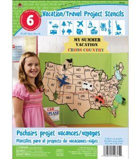 Kids Activity Project 8x10 Stencil 6 Pack: Vacation/Travel