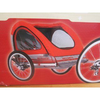 Schwinn Trailblazer Double Bicycle Trailer (Red/Gray) : Child Carrier Bike Trailers : Sports & Outdoors