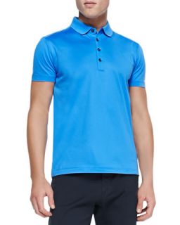 Mens Mercerized Knit Polo, Bright Blue   Boss Hugo Boss   Blue (MEDIUM)