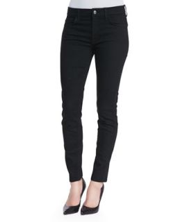 Womens The High Waist Skinny Jeans, Black   7 For All Mankind   Elasticity