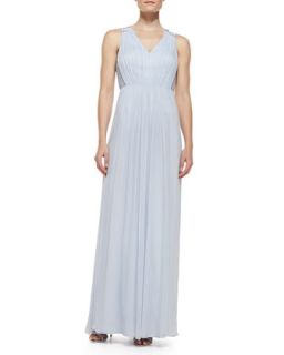 Womens Sleeveless Beaded Shoulder & Back Gown, Sky Blue   Phoebe by Kay Unger  