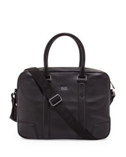 Mens Morval Leather Briefcase, Black   Boss Hugo Boss   Black