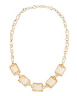 By The Sea Crystal Collar Necklace, Peach   Lee Angel