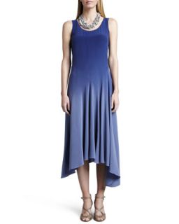 Womens Ombre Silk Long Dress, Sapphire, Petite   Eileen Fisher   Sapphire (PL