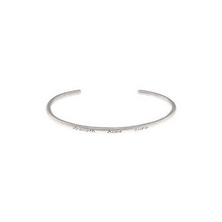 Baroni Brushed Sterling Silver Strength Hope Cure Cuff Bracelet: Baroni: Jewelry