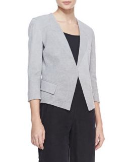Womens Trompe LOeil Collar Jacket   Donna Karan   Oyster (4)