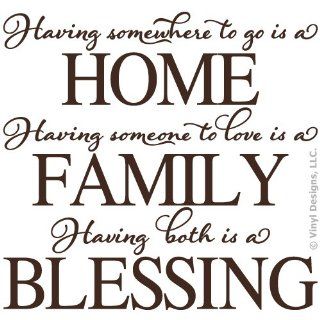 Having Somewhere to Go Home, Family Love Quote Vinyl Wall Decal Sticker Art, Home Decor  
